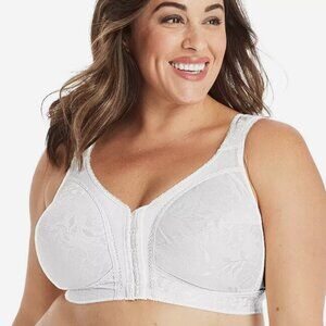 Playtex 18 Hour Supportive Front Close Flexible Back Wireless Bra White 48C 9756